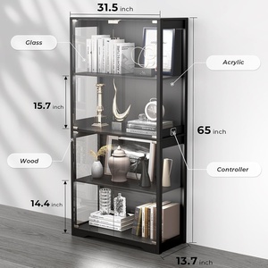 Meuble de rangement latéral multi-niveaux grande capacité pour la maison, avec vitrine en verre anti-poussière – Vente en gros - Product Image 2