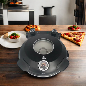 آلة إعداد البيتزا الكهربائية الصغيرة 1200 واط 12 بوصة، بفرن بيتزا حجري يوضع على طاولة، طاولة صغيرة، فرن بيتزا - Product Image 2