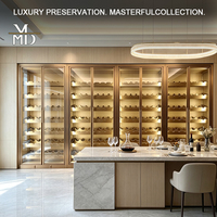 Vitrina Refrigerada Termostática Comercial para Vino, de Acero Inoxidable, para Almacenamiento de Whisky, para Uso en Hogar, Hotel, Villa, Sala de Estar
