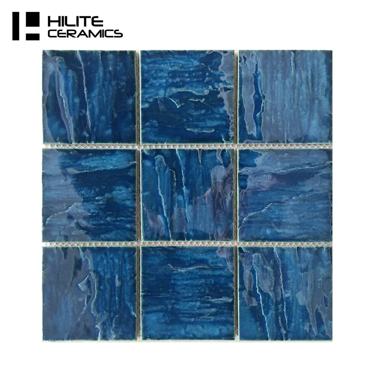 Fashional Designed 295.5*295.5mm Square Mirror Small size blue Mosaic tiles for swimming pool