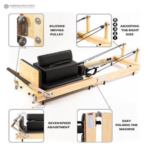 Appareil de Pilates Reformer Professionnel Pliable en Bois de Qualité Studio pour Entraînement de Fitness et Exercices de Gymnastique - Product Image 2