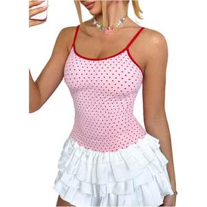 Camisola Personalizada con Estampado de Corazón para Mujer, Tirantes Finos, Cuello Redondo, Ajustada, Top de Verano - Product Image 6