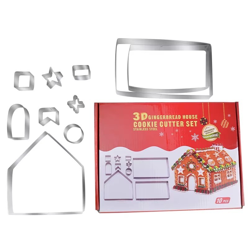 Juego de cortadores de galletas gris-10 piezas