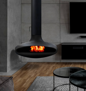 <span class=keywords><strong>Caminetto</strong></span> Sospeso da Interno a <span class=keywords><strong>Carbone</strong></span> con Fiamma Reale Decorativo in Legno <span class=keywords><strong>per</strong></span> Sala da Pranzo e Hotel - Product Image 1