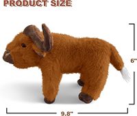 Boneka Sapi Highland Super Lembut Khusus Isi Kapas PP Lapisan Jala yang Dapat Dicuci Penghilang Stres Suvenir Ulang Tahun