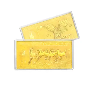 Commemorative banknote custom company enterprise anniversary celebration gold foil card 24k gold silver banknote