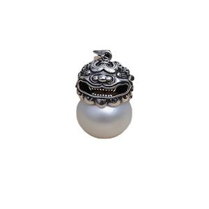 Pendentif en argent S925 baroque avec perle de 13-16 mm, Pixiu, accessoires de bijoux DIY pour la richesse, trouvailles et composants pour femmes 4449 - Product Image 4