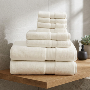 Juego de Toallas de Baño ORCHID, 100% Algodón, Lujosas, Absorbentes, Suaves, Ecológicas, de Secado Rápido, con Diseño a Cuadros, para Hotel, Hogar y Baño - Product Image 1