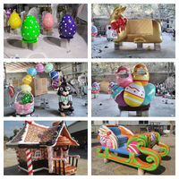 Fournitures de décoration de Pâques, arche personnalisée, porte, statue géante 3D en fibre de verre, imperméable, pour extérieur, usage commercial, décor de Pâques
