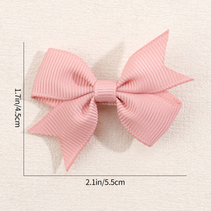 40 unids/lote cinta de grogrén sólida pequeños lazos para el cabello Clip accesorios para el cabello para niños pequeños para niñas - Product Image 4