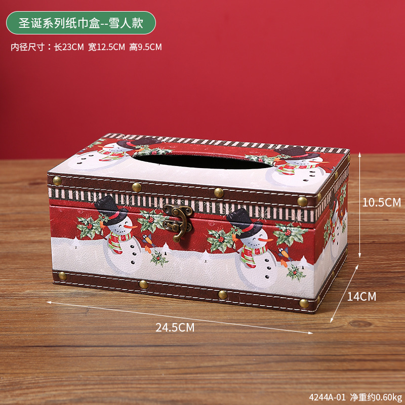Square tissue box - Snowman design
