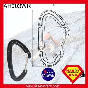 Mosquetón de Aleación de Aluminio en Forma de D (Anodizado), Fabricante OEM/ODM de Taiwán, 10kN, Ancho de Apertura de 17.5mm, 18g - Product Image 4