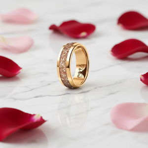 Anillo POYA de Tungsteno de 8mm con Incrustaciones de Morganita Rosa, Pulido Brillante, para Hombre y Mujer, Regalo de Boda, Compromiso, Aniversario - Product Image 2