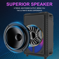 Haut-parleur Karaoké Portable Rechargeable ZQS802 avec Bluetooth, Basses Puissantes, Multifonctionnel et Éclairage LED RGB pour l'Extérieur (Direct Usine)