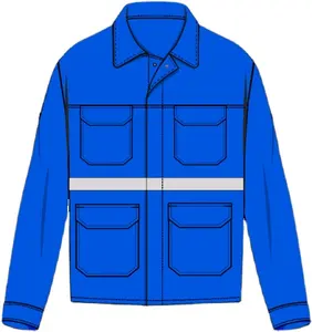 阻燃、耐焊接UPF50防静电蓝色男士反光夹克