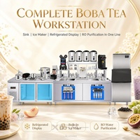 Ensemble d'équipements pour boutique de bubble tea tout-en-un, table de travail en acier inoxydable, machine automatique pour nouvelle boutique
