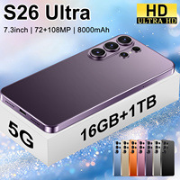Smartphone S26 Ultra Android 13 5G 12GB 512GB 7.3 Pulgadas 64MP Cámara de Belleza 10 Núcleos Doble SIM Desbloqueo Facial