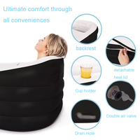 Baignoire gonflable portable en PVC pour adultes, vente chaude en usine, à bas prix