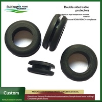 Anillos de Silicona RF-001 Negros para Cables, Venta al por Mayor del Fabricante, Fundas para Cajas de Alimentación, Anillos de Doble Orificio y Múltiples Orificios de Instalación Rápida