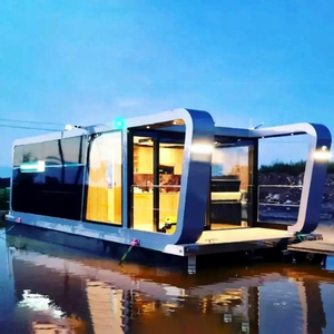 Maison flottante modulaire préfabriquée en panneaux aluminium-plastique EPS, pour camping extérieur, maison aquatique, hôtel de pêche, modèle très populaire - Product Image 1
