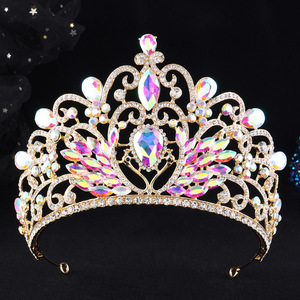 Couronne de mariage royale victorienne en rubis, diadème de mariée orné de filigrane doré, couronne de reine en cristal, diadème de mariage pour événements spéciaux - Product Image 3