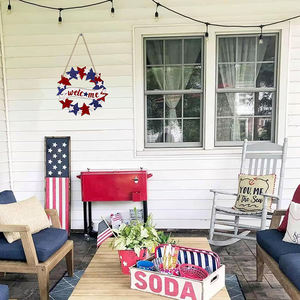 Decoraciones Patrióticas para el 4 <span class=keywords><strong>de</strong></span> Julio, Letrero <span class=keywords><strong>de</strong></span> <span class=keywords><strong>Madera</strong></span> <span class=keywords><strong>de</strong></span> Bienvenida para el Día <span class=keywords><strong>de</strong></span> los Caídos, Decoración para el Porche, la Pared del Hogar, el Exterior y la Puerta Principal - Product Image 6