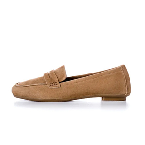 Mocassins en daim à bout carré personnalisés OEM ODM pour femmes, chaussures habillées, mocassins Penny antidérapants plats décontractés en cuir, fabrication usine - Product Image 1