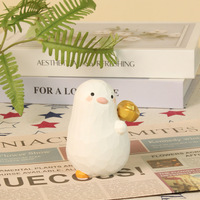 Ornements sculptés en bois massif, décorations de table en forme de canard, cadeaux créatifs animaux pour le commerce transfrontalier, canard en bois massif