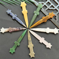 Couteau artisanal sculpté en pierre de cristal naturel, décoration Feng Shui, vente en gros