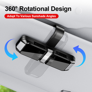 Aksesori Interior mobil klip berkepala ganda, pemegang cermin pelindung matahari dengan pengatur kartu tiket klip kacamata ABS - Product Image 6