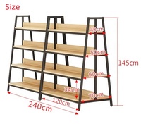 Exhibidor de Metal y Madera de Doble Cara, Resistente, para Supermercados, para Cosméticos, Perfumes, Aceites Esenciales, Snacks y Bebidas