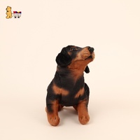 Teckel debout en coton biologique Jouet pour chien Doberman noir doux en peluche avec laine Nylon Caoutchouc Fourrure Polaire Matériaux