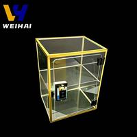Boîte de sécurité transparente en acrylique haut de gamme - Verrouillage par carte RFID et mot de passe numérique - Vitrine à bijoux - Support d'affichage personnalisable avec poignée