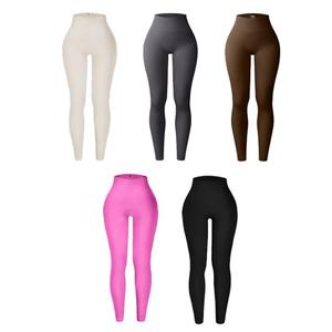 Pantalon de yoga et de sport Huyo pour femme, en nylon, moulant, à haute élasticité, couleur unie, effet push-up - Product Image 3