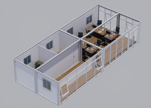 Casa Contenedor Prefabricada de 20 Pies en Oferta, Cafetería con Ventanas de Vidrio, Casa Contenedor Pequeña sobre Ruedas, Ideal para Usos Versátiles - Product Image 3
