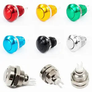 Push Button 8Mm Colour Red, Yellow, Blue, Green, Silver, Black Momentary Switch