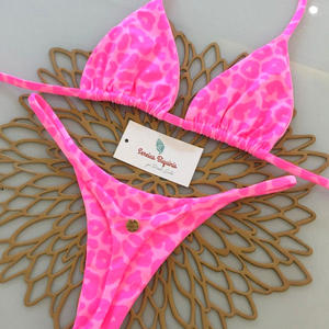 Novo Biquíni Fio Dental Sexy de Duas Peças com Estampa Personalizada, Moda Praia Brasileira - Product Image 1