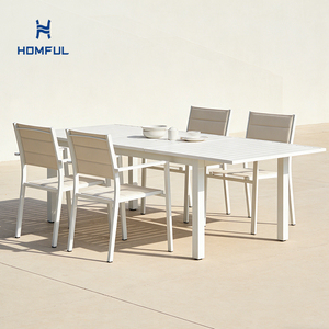 <span class=keywords><strong>Table</strong></span> <span class=keywords><strong>de</strong></span> <span class=keywords><strong>jardin</strong></span> extensible HOMFUL en aluminium blanc, plateau à lattes rectangulaire, pour 6 à <span class=keywords><strong>8</strong></span> <span class=keywords><strong>personnes</strong></span> - Product Image 5