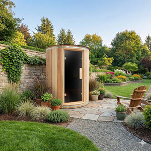 Factory Supply Garden Backyard Outdoor Round Sauna Cabin 160cm Traditional Wet Steam Sauna Kit <b>for</b> <b>Home</b> Villa - Product Image 4