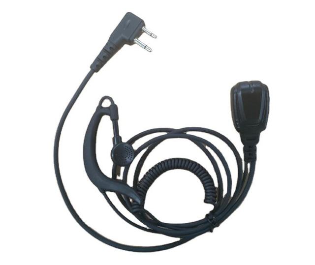 GT14U-S2 100cm Cord Nylon/Metal/Plastic Two Way Radio G Shape Earhook Earset for Midland 2pins Plug 2.5mm 3.5mm