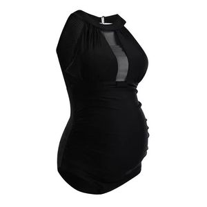 Maillot de bain de maternité noir personnalisé 2026 pour femme, dos nu, une pièce, pour femme enceinte - Product Image 5