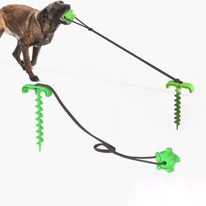Bâton de fixation portable pour chien avec corde élastique et balle à mâcher - Product Image 3