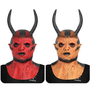 Venta <span class=keywords><strong>al</strong></span> por mayor Halloween Carnival Scary Ghost Mask Demon Screaming Horned Devil Mask Adult Ghost Face Máscara de látex - Product Image 1