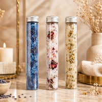 Garam Mandi Tabung Kaca OEM ODM Magnesium Sulfate Garam Epsom Mawar Melati untuk Mandi Tubuh Spa Rumah Garam Mandi Himalaya Rendaman Kaki Teh Mandi