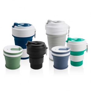 Custom Portable <b>Cups</b> 6oz 12 oz 16oz 350ML 450ML 500ML 550ML Outdoor Travel Reusable Silicone Folding Collapsible <b>Cup</b> - Product Image 1