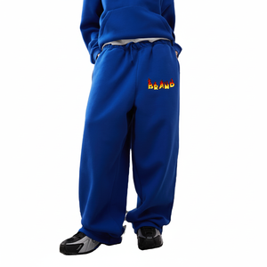 Recién llegado 2025 100% algodón de alta calidad pantalones de chándal de pierna ancha holgados de gran tamaño con logotipo impreso DTF personalizado pantalón de jogging para mujer - Product Image 1