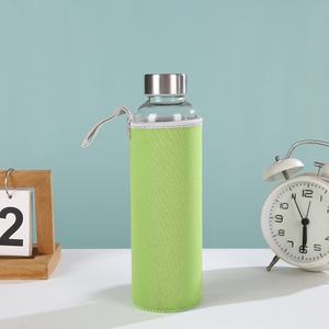Botella de <span class=keywords><strong>Agua</strong></span> de Vidrio Personalizada al por Mayor de 300 ml, 400 ml, 500 ml, Precio Económico, con Funda de Neopreno - Product Image 2