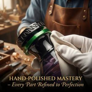 Tapa <span class=keywords><strong>de</strong></span> botella <span class=keywords><strong>de</strong></span> perfume <span class=keywords><strong>de</strong></span> Zamac verde malaquita con grabado láser <span class=keywords><strong>de</strong></span> chevron, cuerpo <span class=keywords><strong>de</strong></span> <span class=keywords><strong>barril</strong></span> negro carbón, OEM, sin existencias en el almacén. - Product Image 6