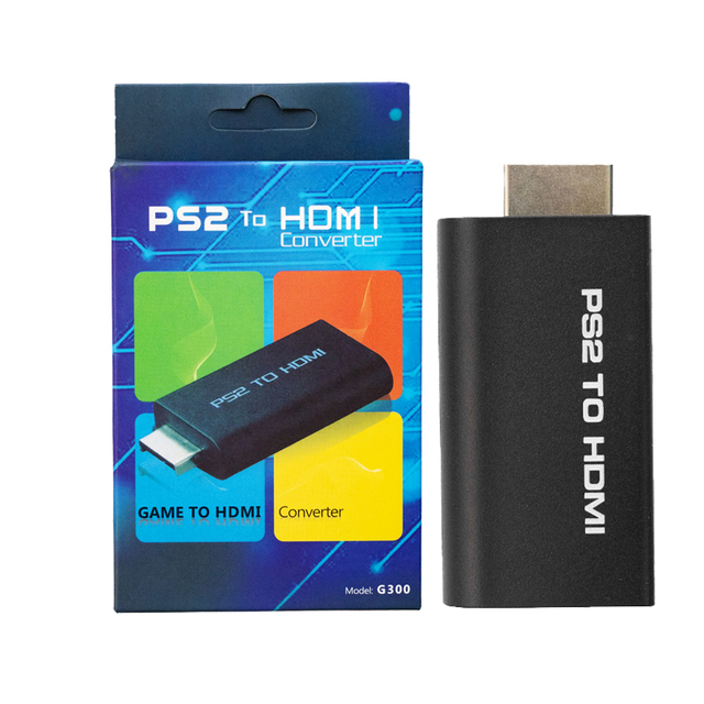 for PS2 to HDTV 480i/480p/576i DC Output Audio Video Converter Adapter with 3.5mm Audio for Laptop and All PS2 Display Modes