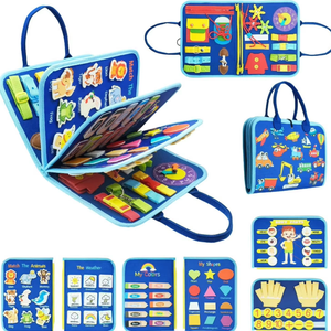 Libro Educativo <span class=keywords><strong>Montessori</strong></span> per Bambini, Gioco Sensoriale da Viaggio, <span class=keywords><strong>Tavola</strong></span> delle Attività in Feltro per Neonati e Bambini - Product Image 1
